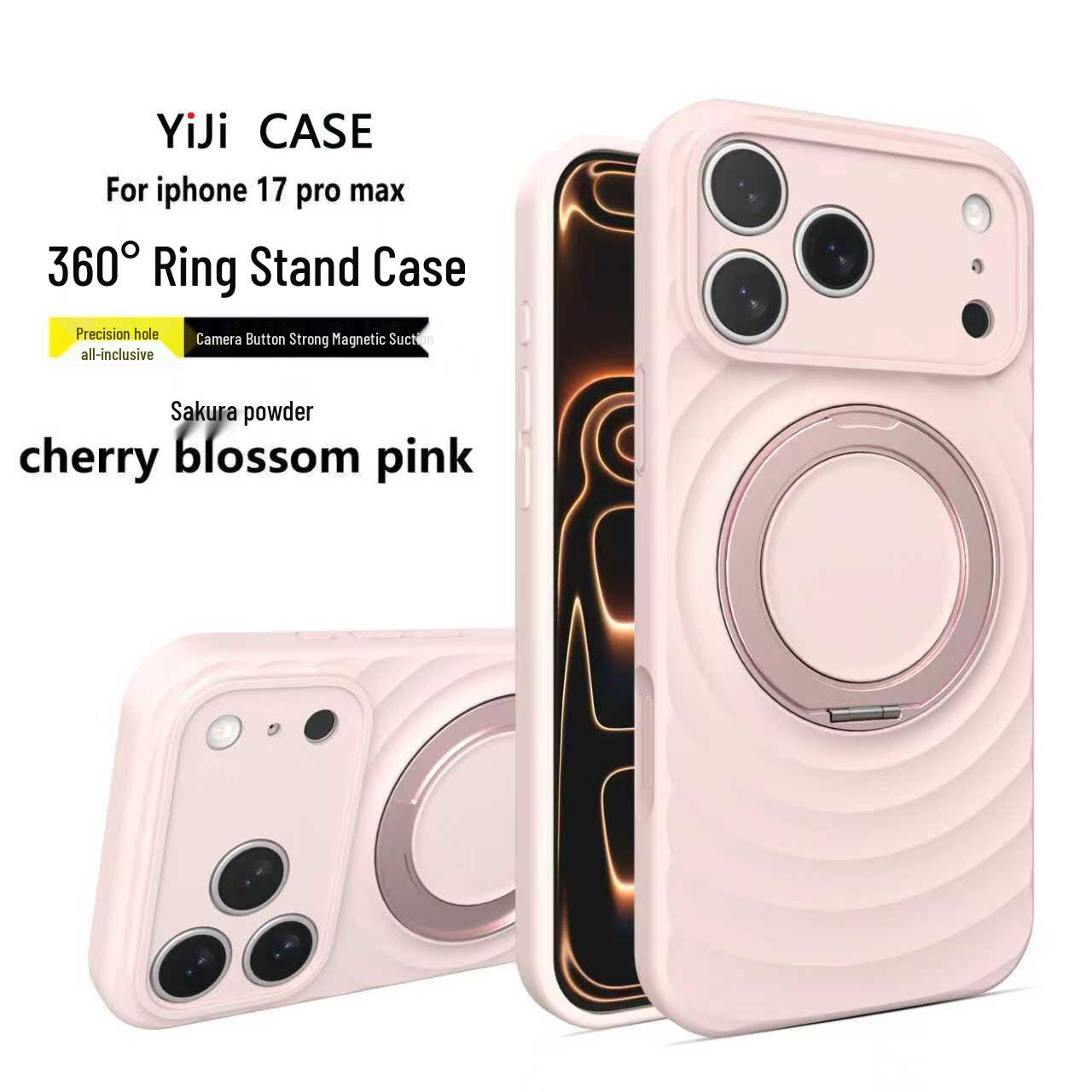 

Wave Pattern Magnetic Rotating Phone Case for iPhone 17 Pro Max - Full Coverage & Drop Protection iPhone 15 Pro Max