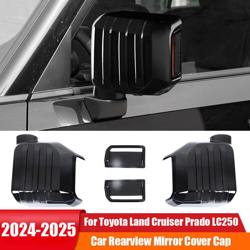 For Toyota Land Cruiser Prado LC250 2024-2025 Car Sticker Rearview Side Mirror Cover Wing Cap Exterior Door Rear View Case Trim