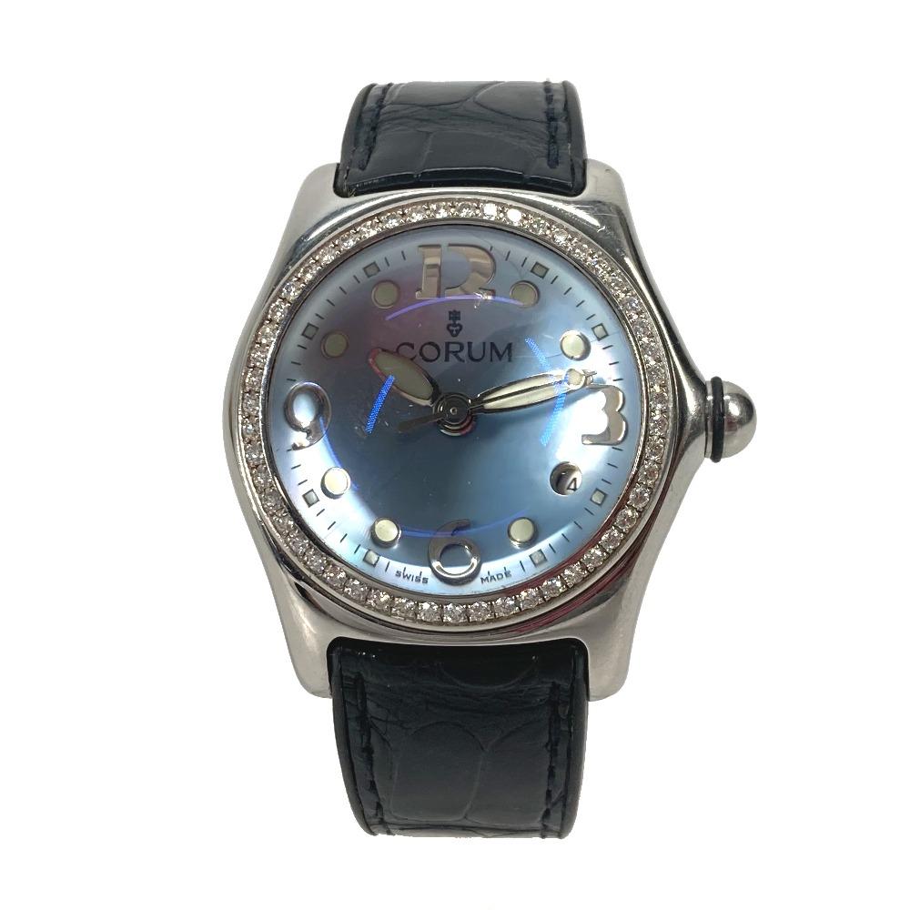 CORUM 39.151.47 Women's watch Bubble Diamond Bezel  Wristwatch SS blue/Black