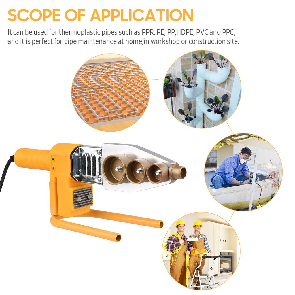 Plastic Pipe Welding Machine Socket Fusion Welder with Double Heat Dissipation 6 Die Heads 20  25  32  40  50  63mm