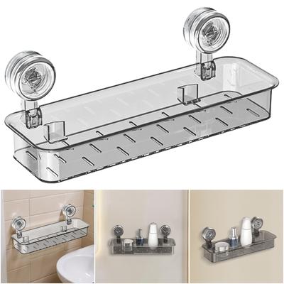 Wall Mounted Shower Caddy Suction Cup Bathroom Organizer Bathroom Shelves Rack for Bathroom Storage & Home Decor