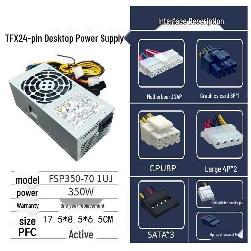 Carcasă Compactă Mini MATX pentru PC Desktop cu Sursă de Alimentare TFX și Suport pentru Placă Grafică de Înălțime Medie