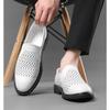 Fashion Designer New Platform Hollow Out Men's Loafers Fashion Leather Soft-soled Male Dress Shoes Casual Man Cow Leather Shoes Man