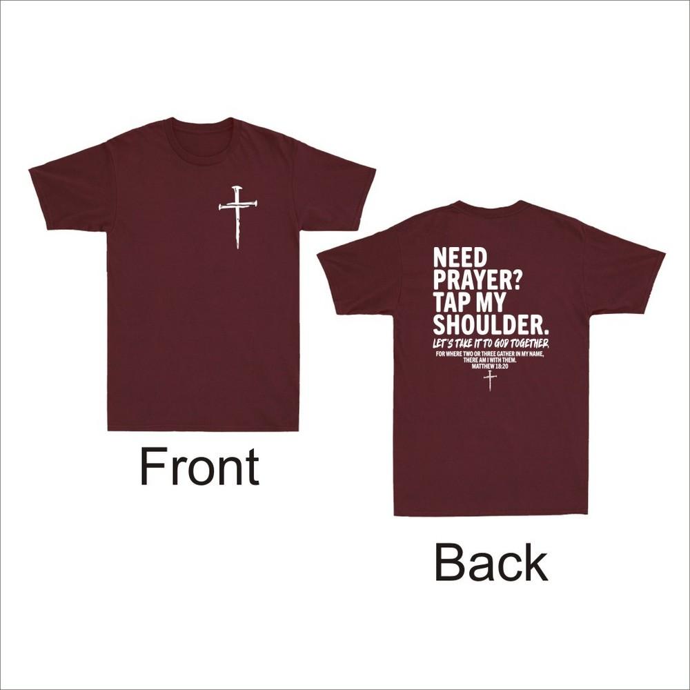 Christian Jesus Need Prayer Tap My Shoulder Front And Back Print Unisexs Tshirt