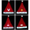 Festive LED Light Up Cartoon Christmas Hat Soft Plush Fabric Flashing LED Lights Surprise Style Christmas Gift