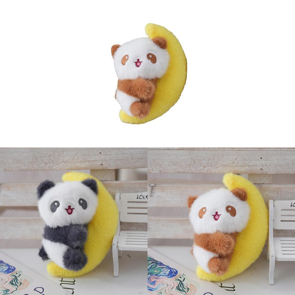 Moon Panda Plush Keychain With Soft Pp Cotton For Kids And Teens