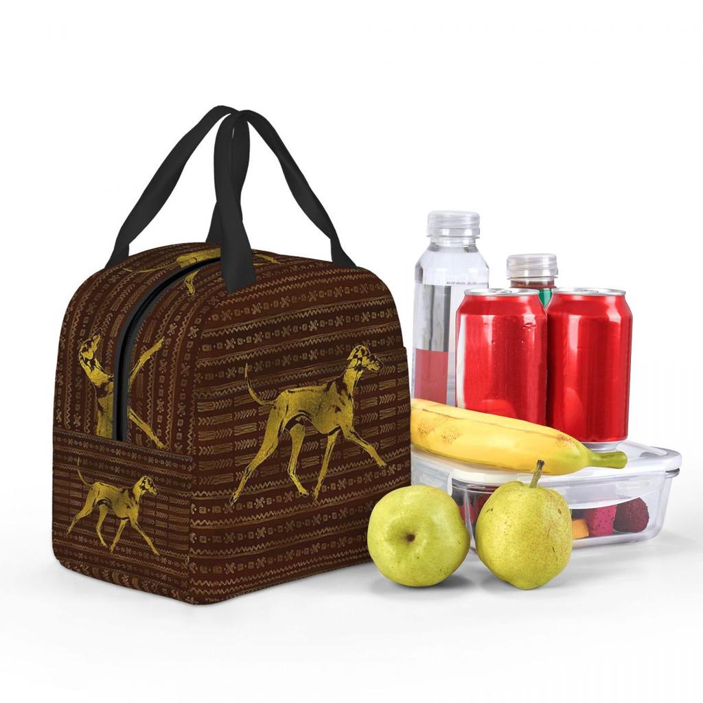 Greyhound Whippet Sighthound Dog Azawakh On African Insulated Lunch Bag for Women Kid Portable Food Boxes Thermal Lunch Box Tote