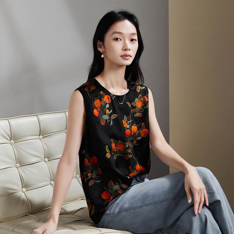 SOFSIL Women s Silk Blend Printed Sleeveless Shirt EU 40