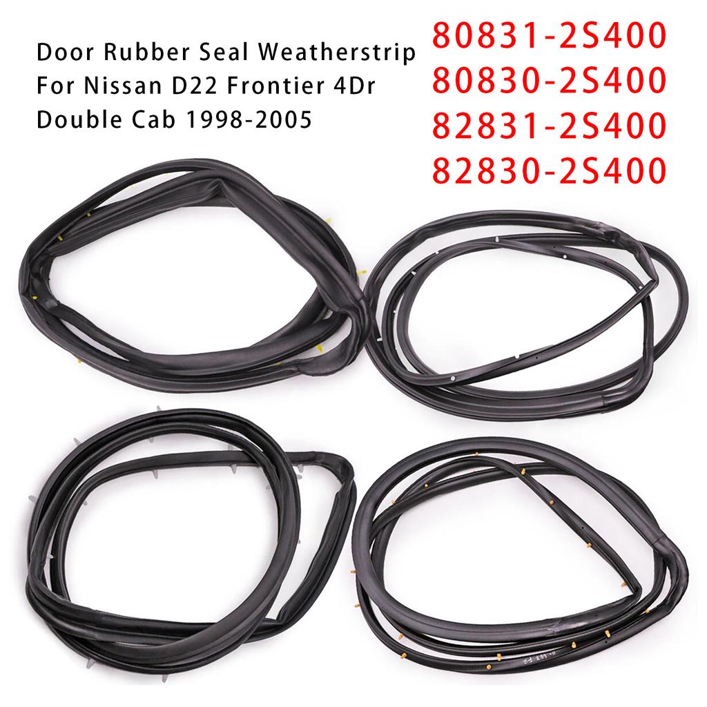 4PCS Front Rear Door Rubber Seal Weatherstrip For Nissan D22 Frontier 1998-2005