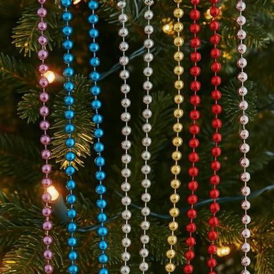 Creative Colored Bead Chain 5/10M DIY Christmas Decoration Bead String Craft Decorative Christmas Tree Pearl String