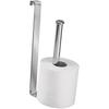 Over Tank Toilet Paper Holder Chrome Steel Storage Easy Install Bathroom Organizer Holds 2 Rolls No Tools Needed