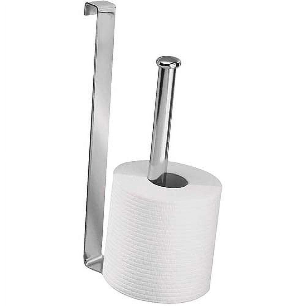 Over Tank Toilet Paper Holder Chrome Steel Storage Easy Install Bathroom Organizer Holds 2 Rolls No Tools Needed