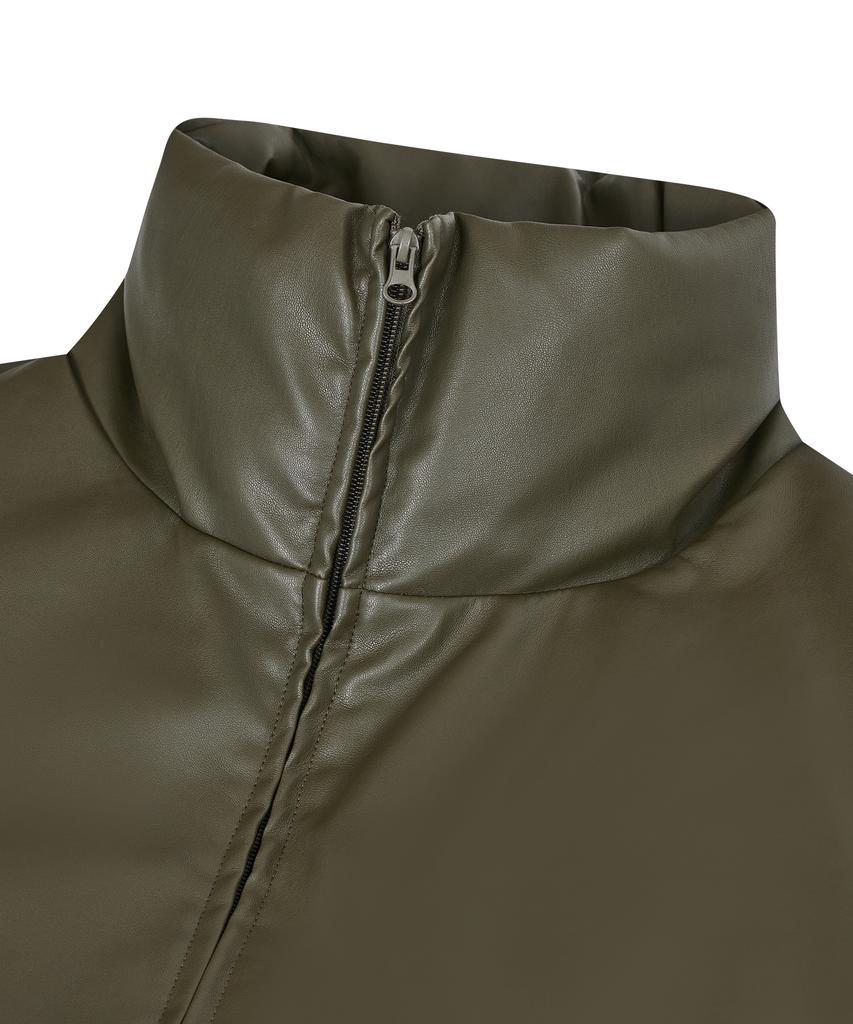 Standarderror 87-Stan104 Utility High-Neck Leather Padded Khaki