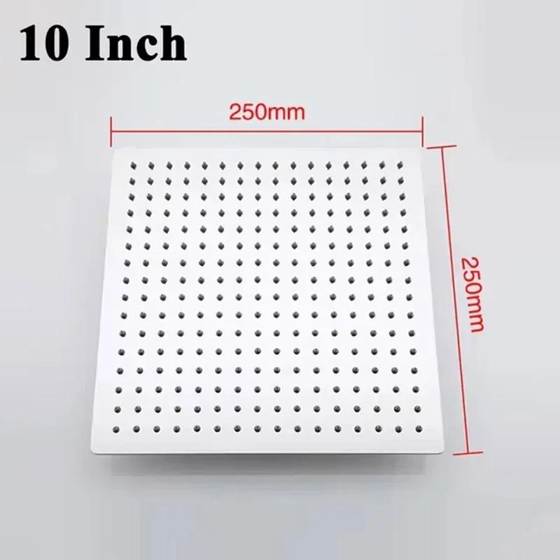 Stainless Steel 8/10/12 Inch Rainfall Shower Heads Square Showerhead Ultra Thin Waterfall Shower Head Pressurized Shower Head