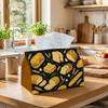 1pc Retro Culinary Tissue Box - Bread Egg Bacon Pancake Pattern Napkin Storage Box, Suitable for Rolls/Facial Tissues/Single Sheets, Two Sizes Availab