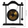 HOMSFOU 1 Set Gong with Stand and Mallet Feng Shui Brass Gong Chinese Gong Desktop Vintage Chimes Asian Gong Bell Chinese Traditional Desk Bell