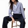Uniqlo Button Long Sleeve Plaid Shirt Unisex Shirts Blue 453151-66