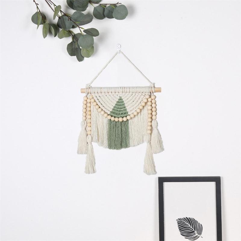 Bohemian Macrames Wall Hangings Woven Tapestrys Cotton Handmade Bohemian with Tassels Craft Ornament