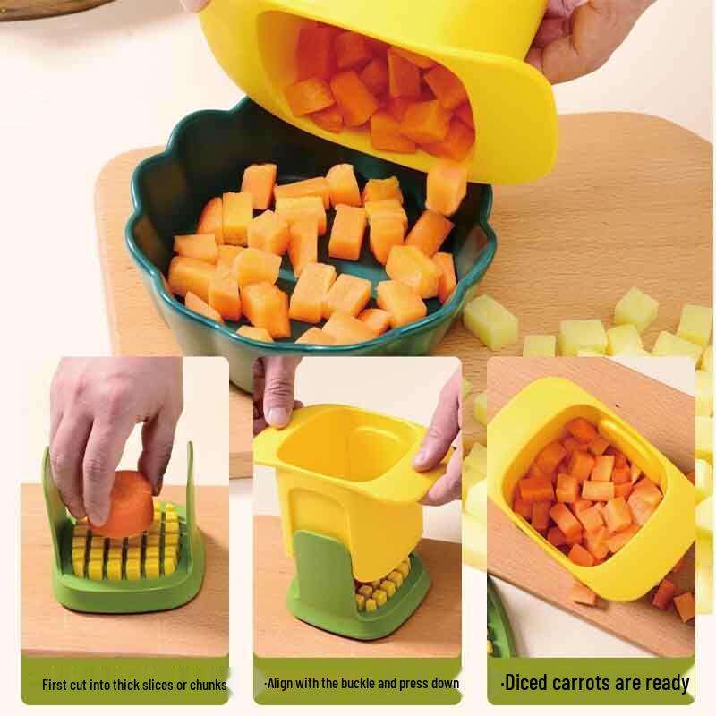 Multi-Functional Vegetable & Fruit Dicer: Onion, Potato, Cucumber & French Fry Cutter - Compact Kitchen Tool