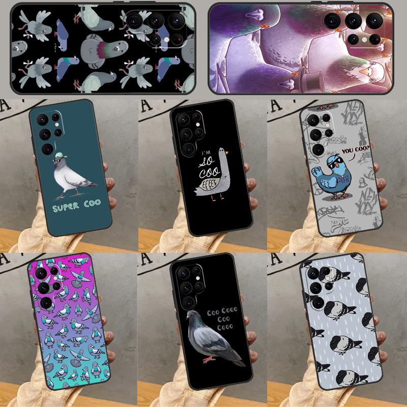 Pigeons Doves Bird Birds Flock Phone Case For Samsung Galaxy S25 Ultra S24 S23 S22 Ultra S9 S10 S20 Plus S21 FE Funda Cover