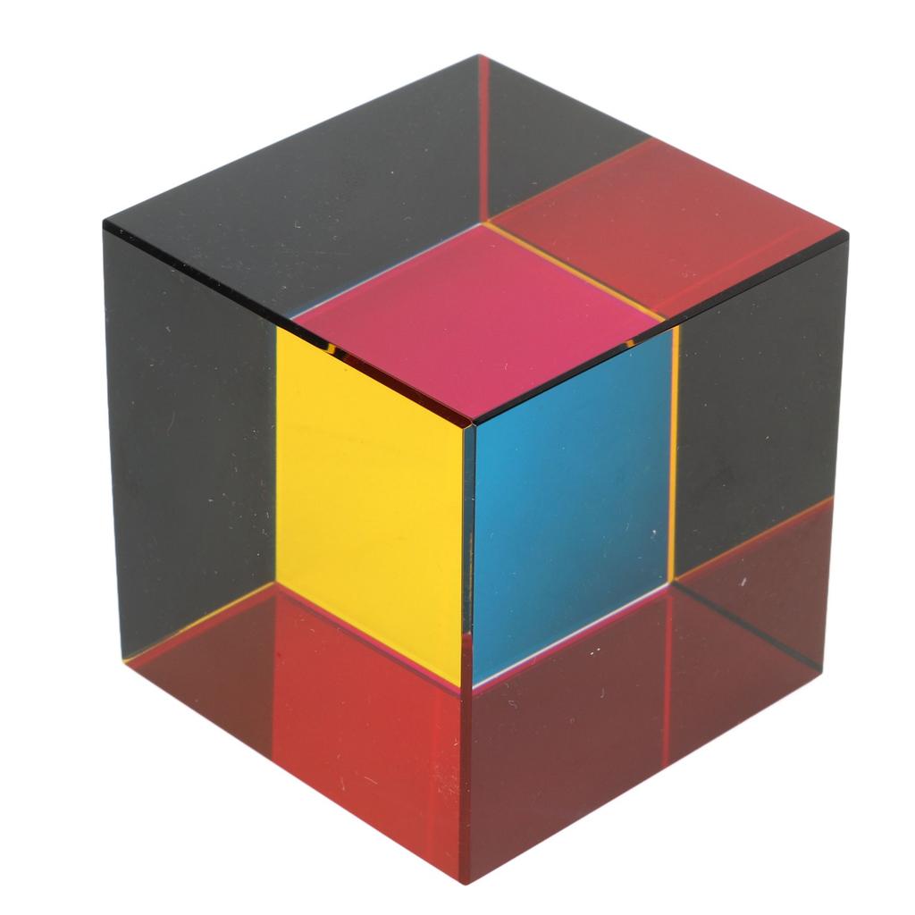 Color Cube Optical 6 Sides Cube Optical Cube Prism for Tabletop Ornaments Educational Toys Physics Toys 50mm