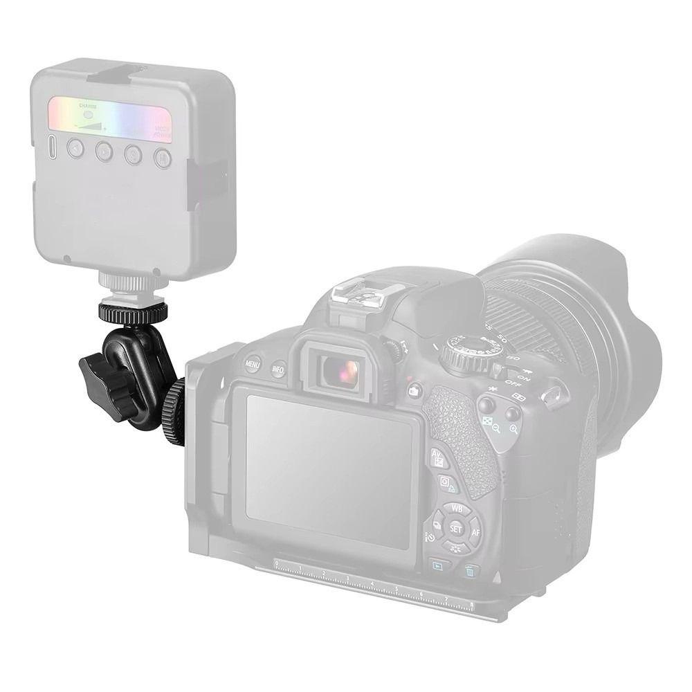 Stable Double Ball Head Bracket 1/4''Screw Action Camera Holder for Camera Monitor Video Light Mic