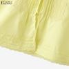 ZANZEA Canottiere Casual Estivi da Donna con Inserti in Pizzo, Scollo a U, Senza Maniche