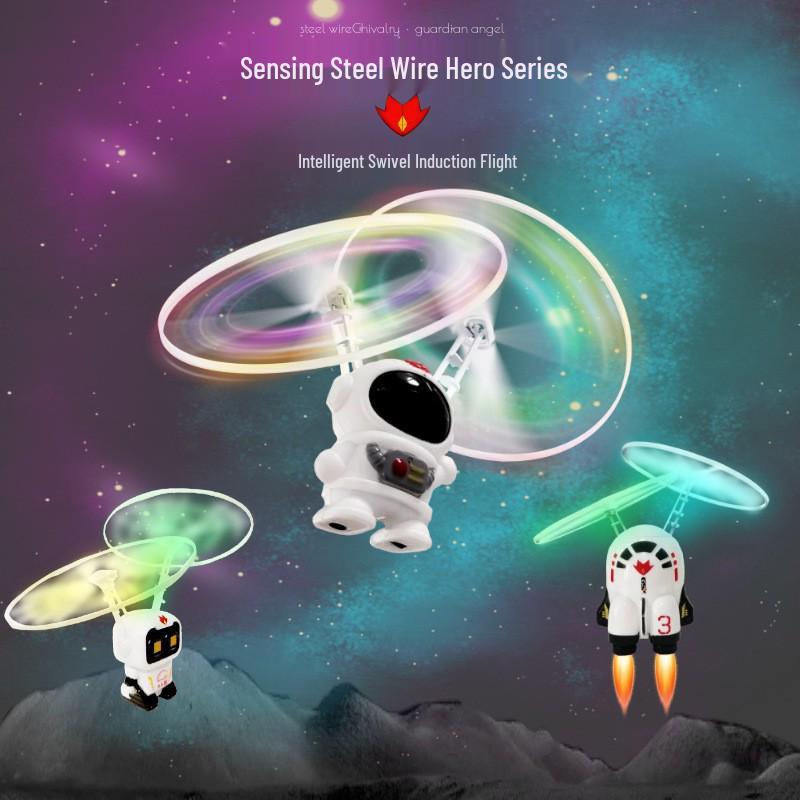 Rotatable Luminous Astronaut Aircraft Toy for Kids