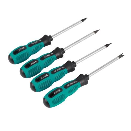 Qiilu 4-Piece Screwdriver Set, U-Shaped Jack Driver with Magnetic Screwdriver, CRV 998A, Fits M1.7, M2.0, M2.3, and M2.6