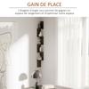 Corner Wall Shelf, 5-Tier, 120 cm High, Zigzag, Black Wood