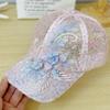1PC Lace and Floral Baseball Cap for Women with Adjustable Hook-And-Loop Fastener and Sequins, Suitable for Parties and Outings