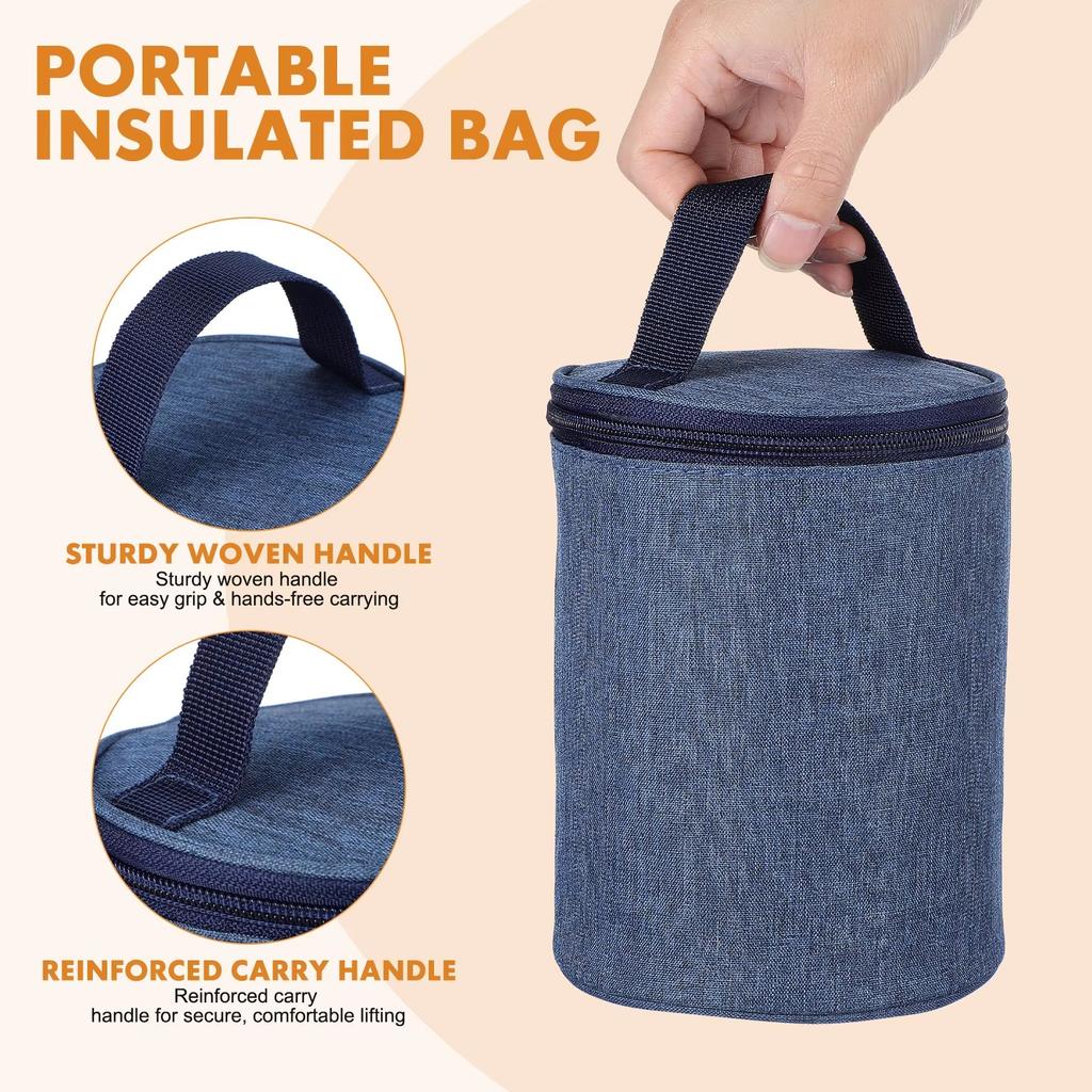 Insulated Heat Resistant Soup Cup Bag Food Grade Portable Takeaway Hot Soup Cup Carrier Home Use Thermal Lunch Tote with Handle