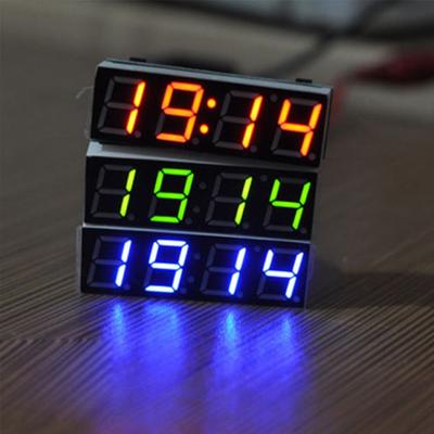 Car Electric Clock Mini Digital Timer LED Display Voltmeter Thermometer Blue/Red/Green Motorcycle Modification DIY Accessory