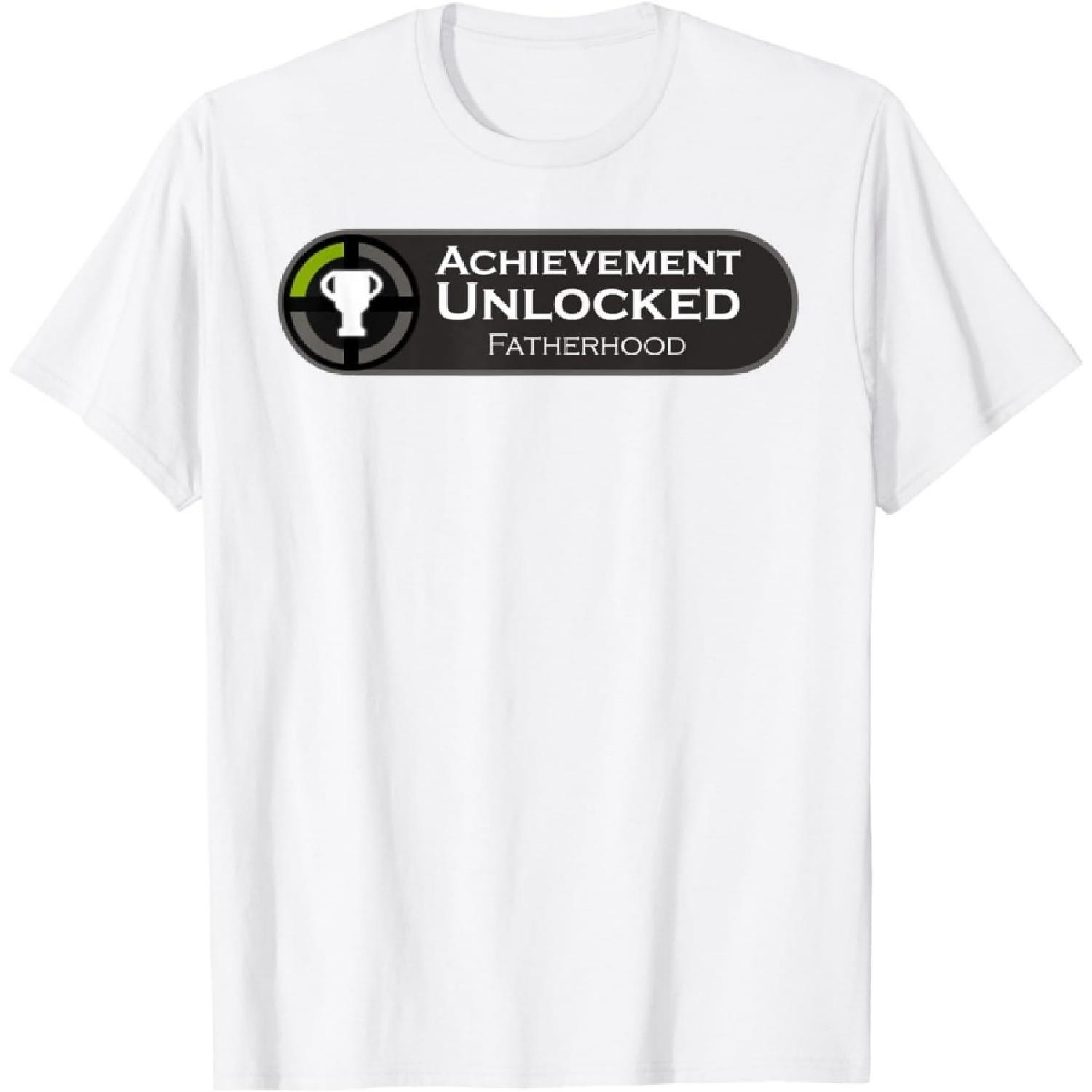 iDestiner Fatherhood Achievement Unlocked for Gamers T-Shirt S
