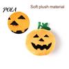Cat Anxiety Relief Toy Halloween Pumpkin Toy, Squeaky Stuffed Chew Soft Plush with Feathers for Indoor Cats Self-entertainment