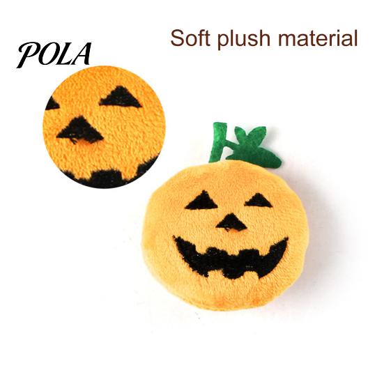 Cat Anxiety Relief Toy Halloween Pumpkin Toy, Squeaky Stuffed Chew Soft Plush with Feathers for Indoor Cats Self-entertainment