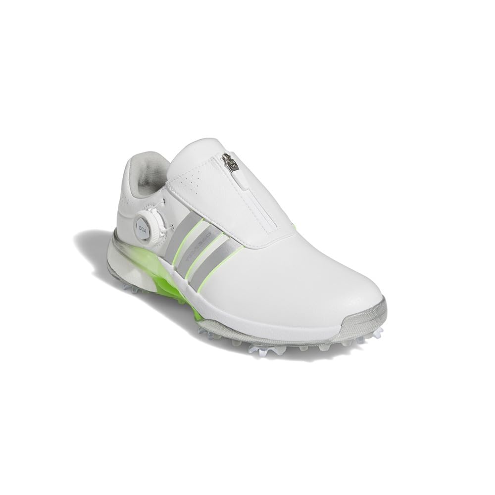 Golf Shoes Tour 360 24 Boa Footwear Spark cm 2E [Adidas Golf] Women's White/Silver Metallic/Green 23.0