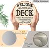 2D Flat, 1pc 7.87x7.87 Inch Round Aluminum Sign, Featuring a "Welcome to the Deck" Vintage Decorative Plaque and a "Relaxation and Leisure Time