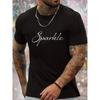Men'S Summer Fashion Casual T-Shirt, Sparkle Print, Crew Neck,Regular Fit, Patterned Short Sleeve Tee for Adults