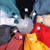Damen Schwerer Baumwollstoff Lockerer Schnitt Rundhalsausschnitt Kurzarm Einfarbige Sommer-T-Shirt