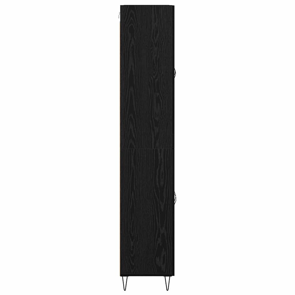 Highboard White and Black Oak 69.5 x 34 x 180 cm