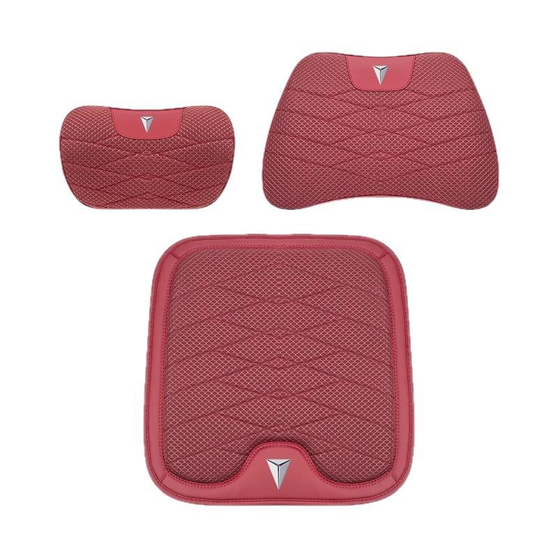 Changan Deepal Vehicle Headrest & Backrest Set: Neck Pillow & Waist Cushion for SL03/S7, Ice Silk Seat Cushion.