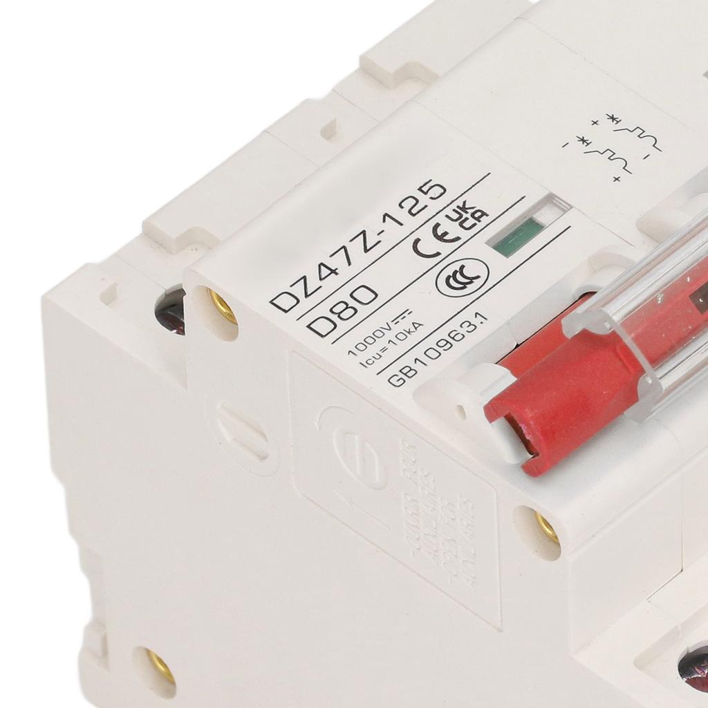 2P   Circuit Breaker 10KA Breaking Capacity Solar PV System Small Circuit Breaker 80A  1000V