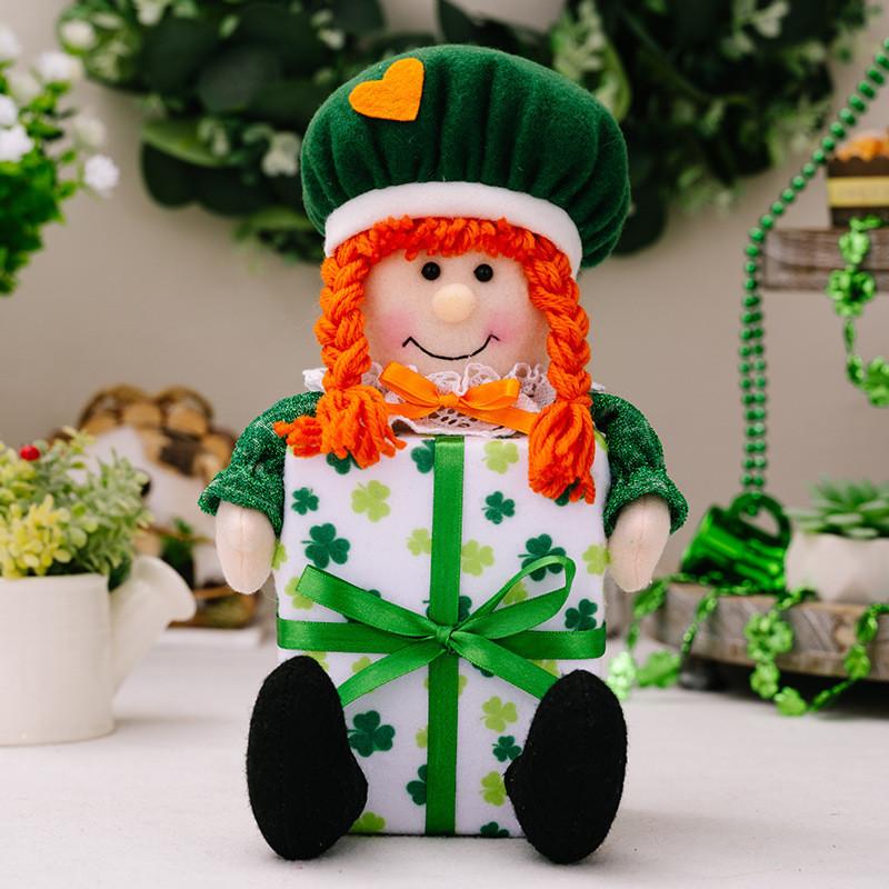 

Irish Crafted Beautifully Girl Doll With Green Leaf Gift Box For Seasonal Decorations Green Leaf Girl
