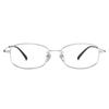 High-Intelligence Silver Ultralight Pure Titanium Narrow Eyeglasses for Women, Square/Round Face, Model 8933