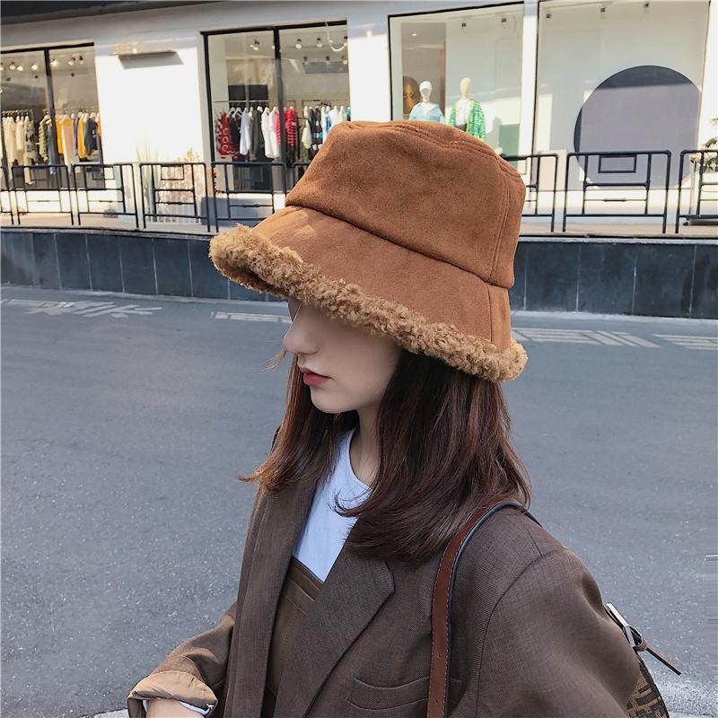 Buy Lamb Wool Winter Bucket Hat for 