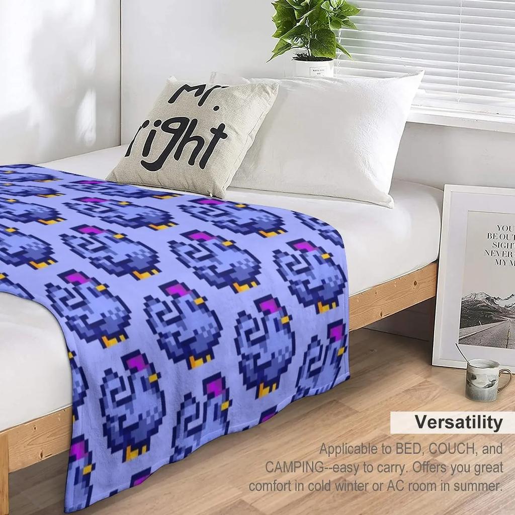 Blue Chicken Stardew Valley Throw Blanket Blanket For Decorative Sofa Nap Blanket Flannels Blanket