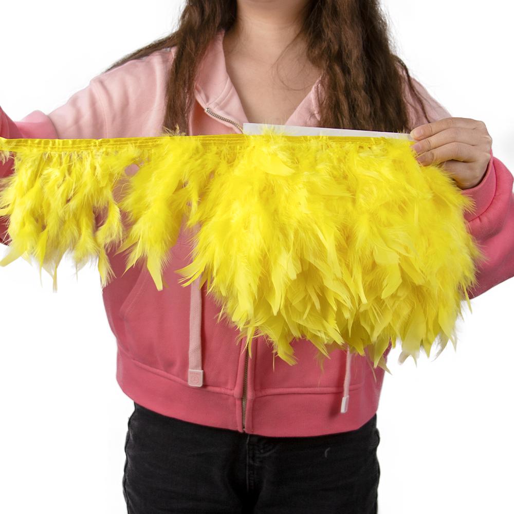 Multicolor Natural Turkey Feather Trim Ribbon 4-6 Inches Fluffy White Marabou Feathers Trims Lace for Party Skirt Clothing Decor