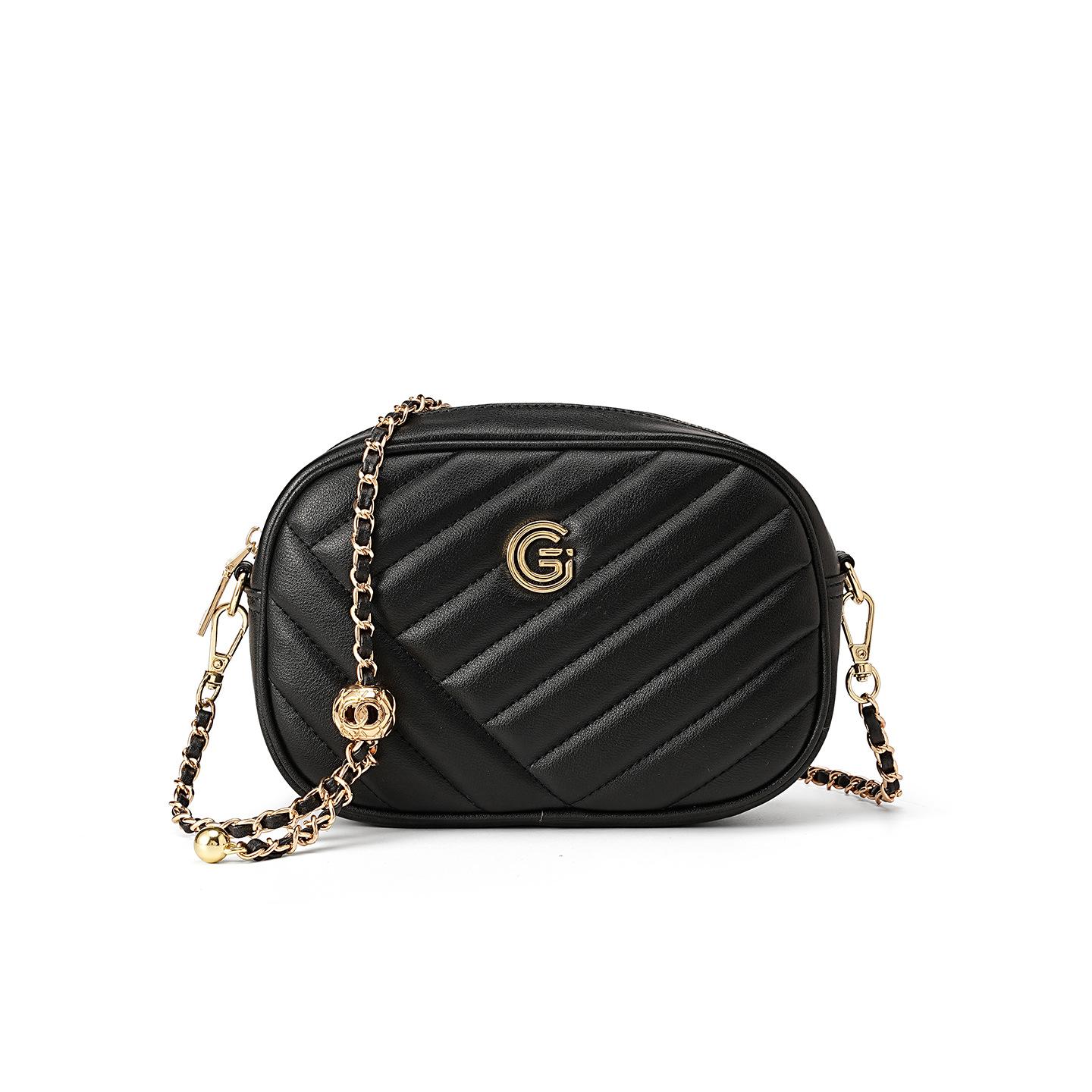 

Genuine leather diamond-shaped chain small square bag, cross-border fashionable and versatile mobile phone bag, single-shoulder crossbody women s bag 19x6x13 чёрный