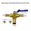 Copper Pagoda Nozzle: Three-Way Ball Valve for Water, Oil, and Air Circuits; Heater & Air Conditioner Hose Tee Switch.